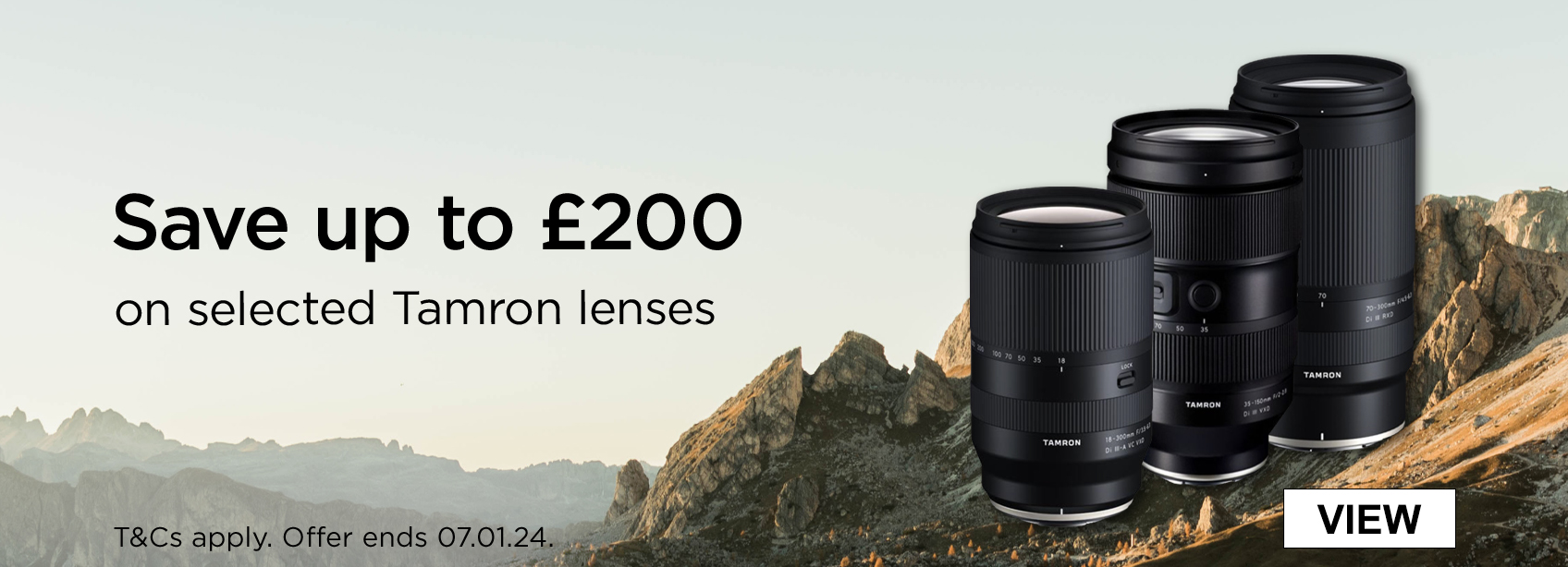 save up to £200 on selected tamron lenses