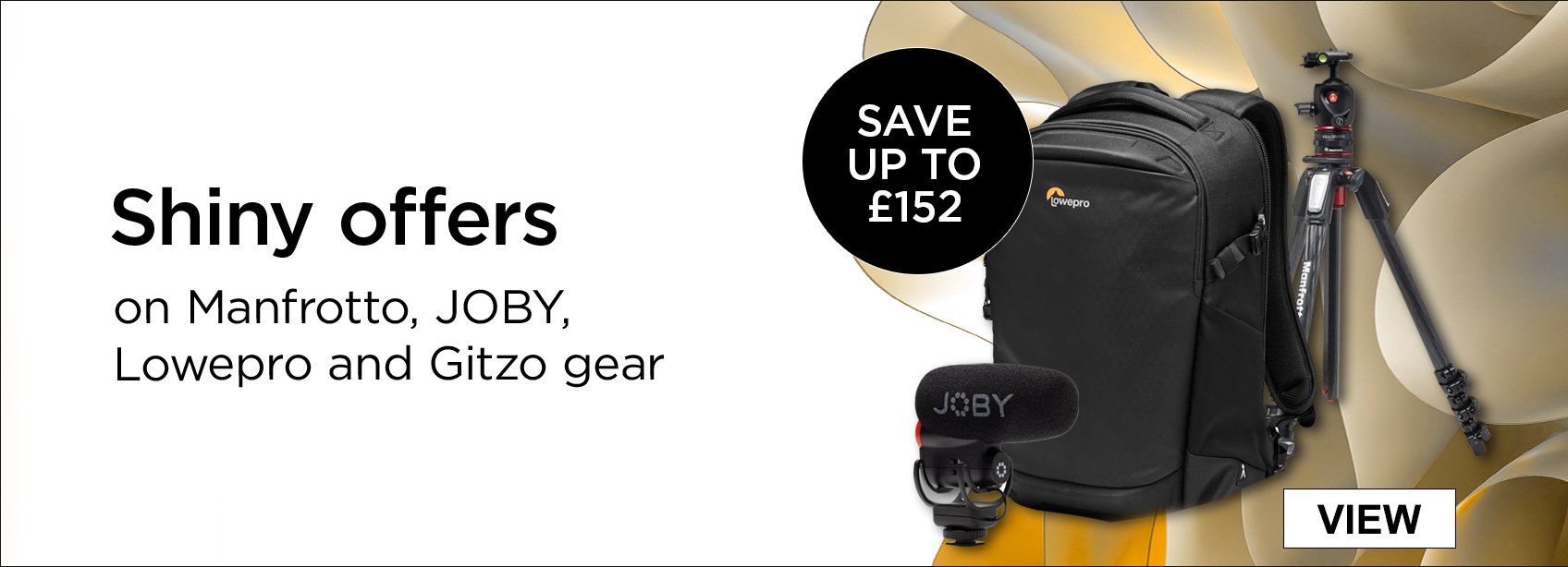 Shiny offers on Manfrotto, JOBY, Lowepro and Gitzo gear