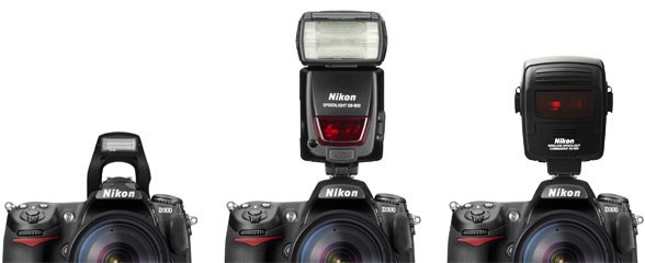 Nikon CLS Trigger Options: Pop-up flash (L), Speedlight and SU-800 Commander (R)