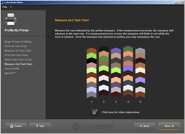 ColorMunki Photo printer profiling screen