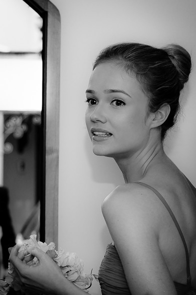 A nice wedding portrait, but notice how the undiffused flash has created a distracting shadow against the wall