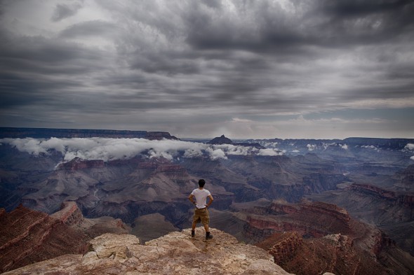 Striking a pose at Shoshone Point over the Grand Canyon