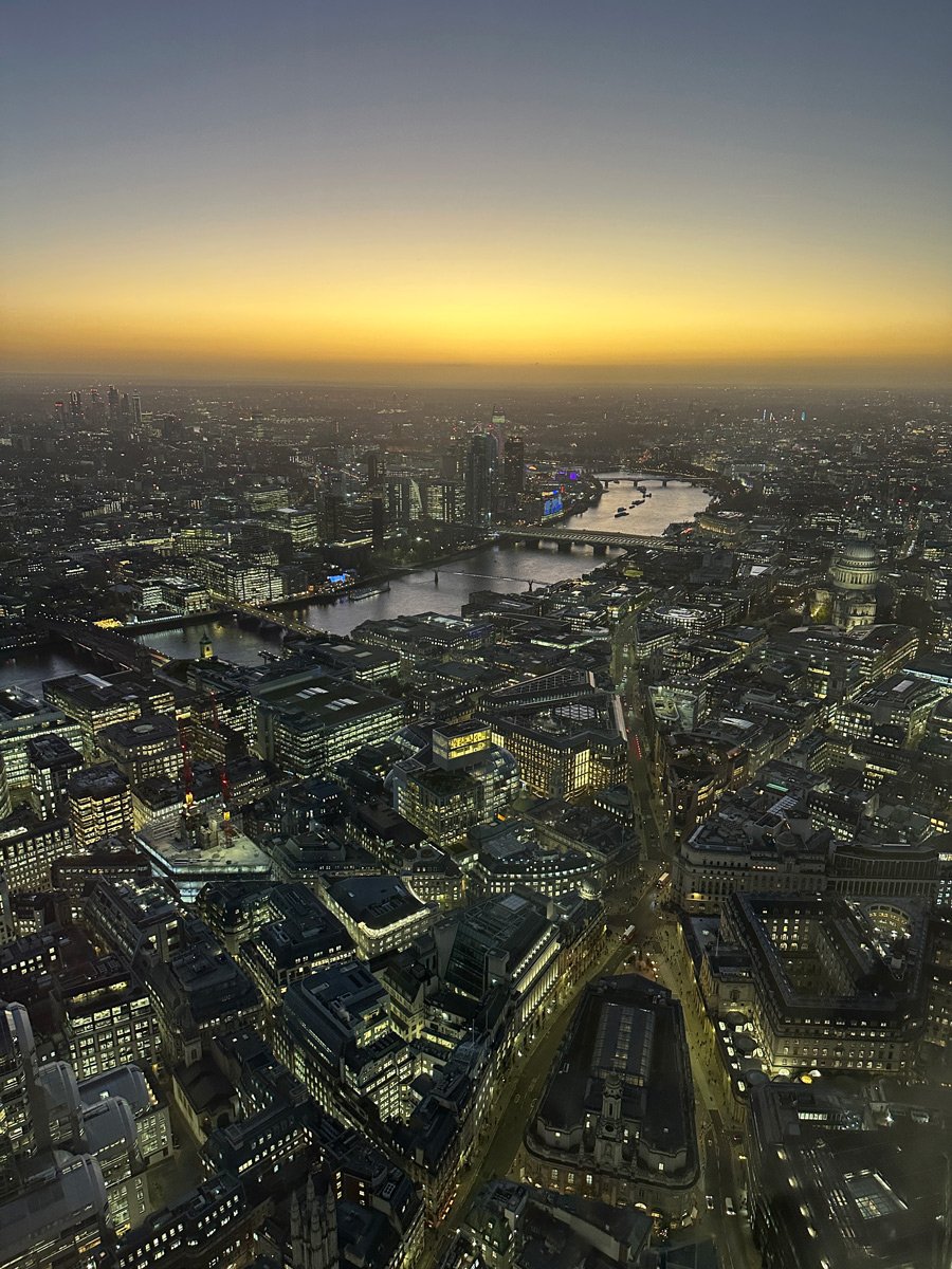 A photo taken from Sky Garden, taken on an iPhone