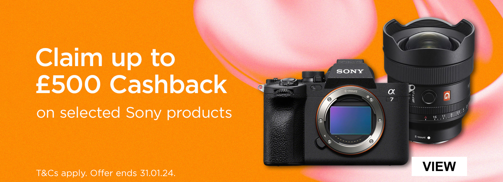 Claim up to £500 Cashback on selected Sony products. T&Cs apply. offer ends 31.01.24