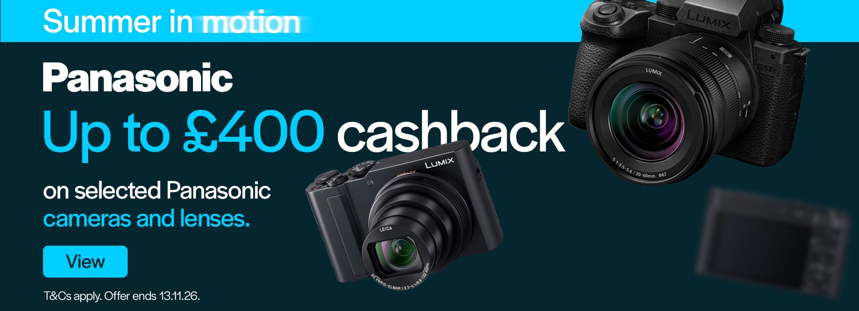 Up to £400 cashback on selected Panasonic
