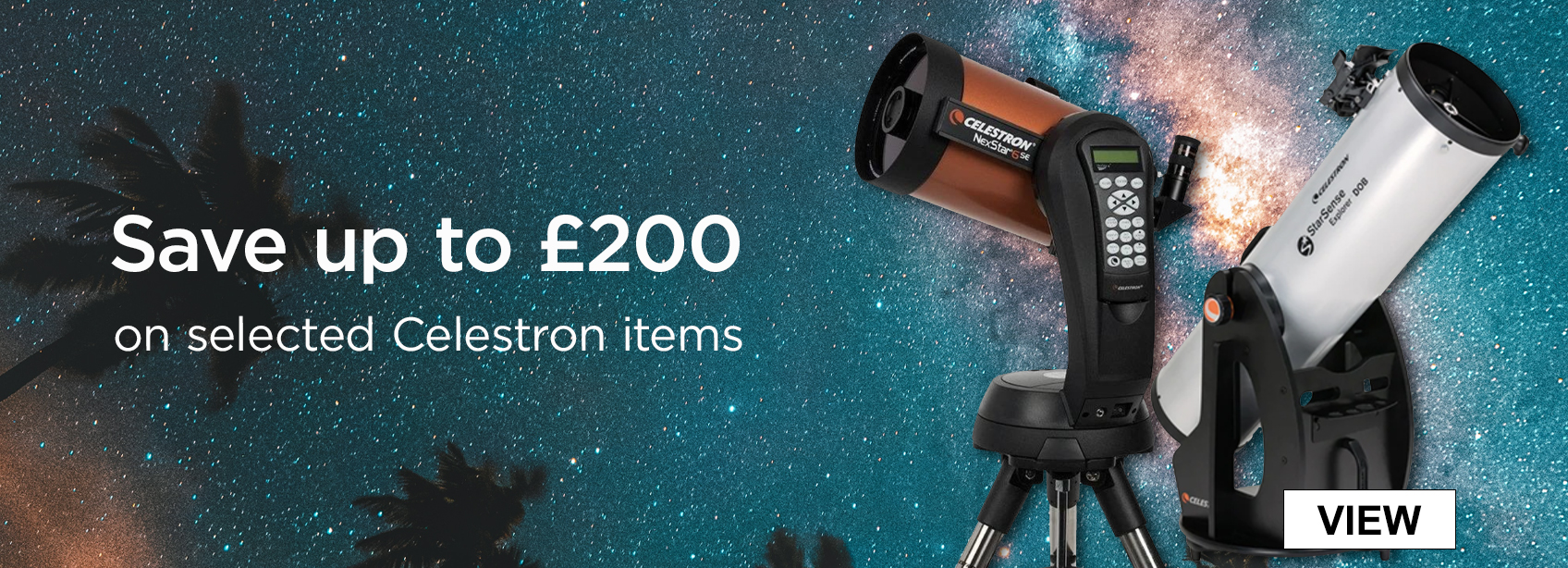 Save up to £200 on selected Celestron items