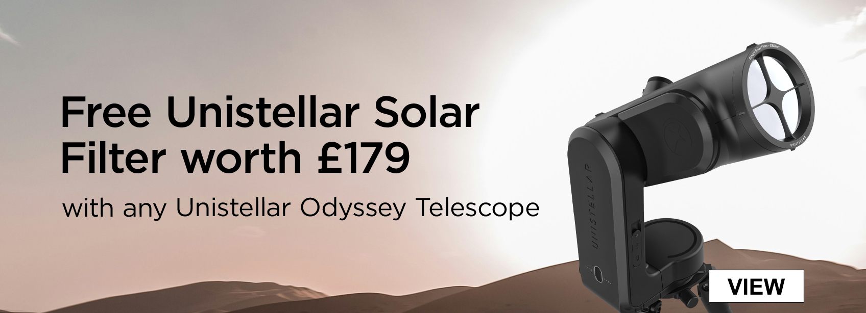 Free Unistellar Solar Filter worth £179 with any Unistellar Odyssey Telescope