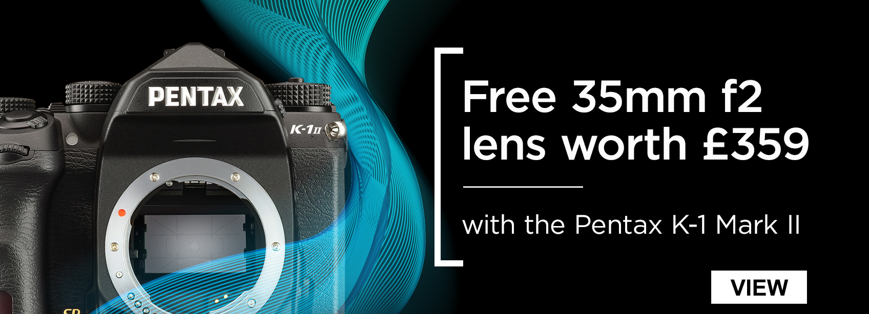 Free 35mm f2 lens worth £359 - with the Pentax K-1 Mark II
