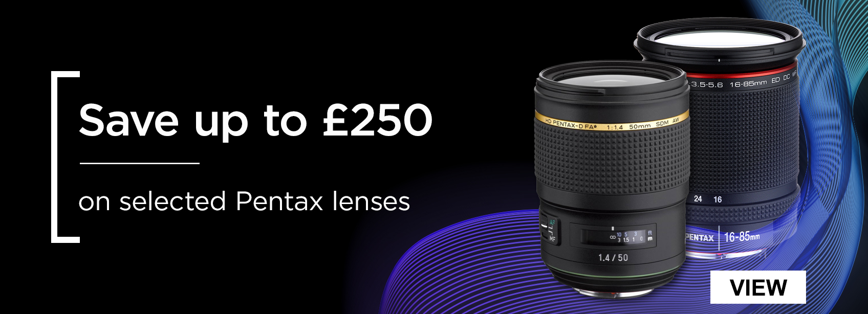 Save up to £250 on selected Pentax lenses