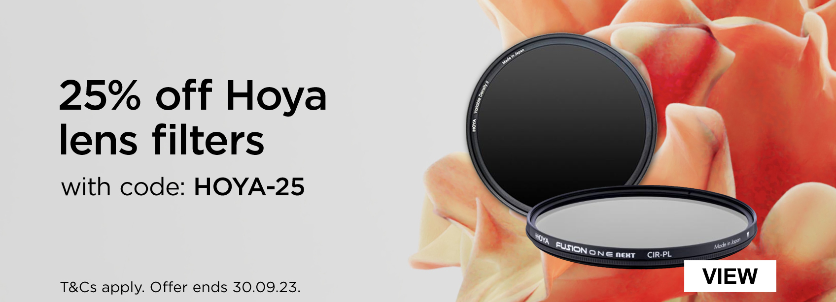 25% off Hoya lens filters with code: HOYA-25