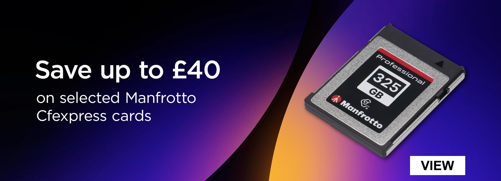 Save up to £40 on selected Manfrotto CFexpress cards
