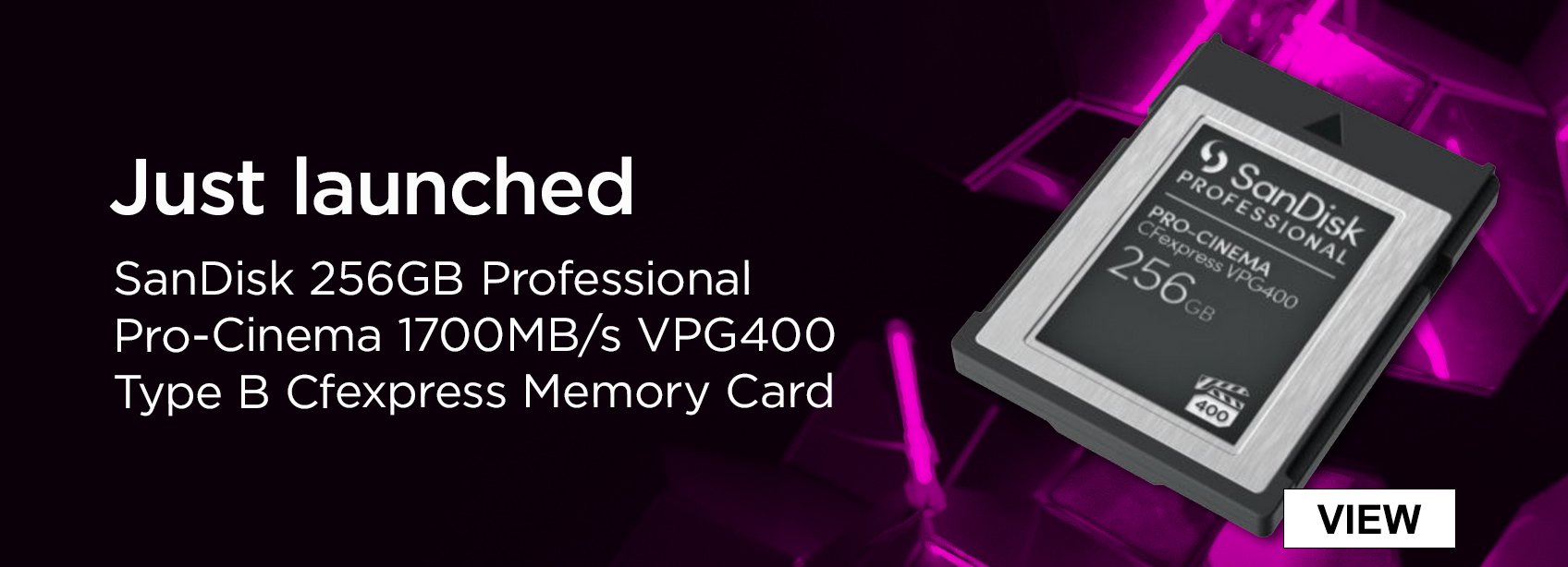 Just Launched. SanDisk 256GB Professional Pro-Cinema 1700MB/s VPG400 Type B Cfexpress Memory Card