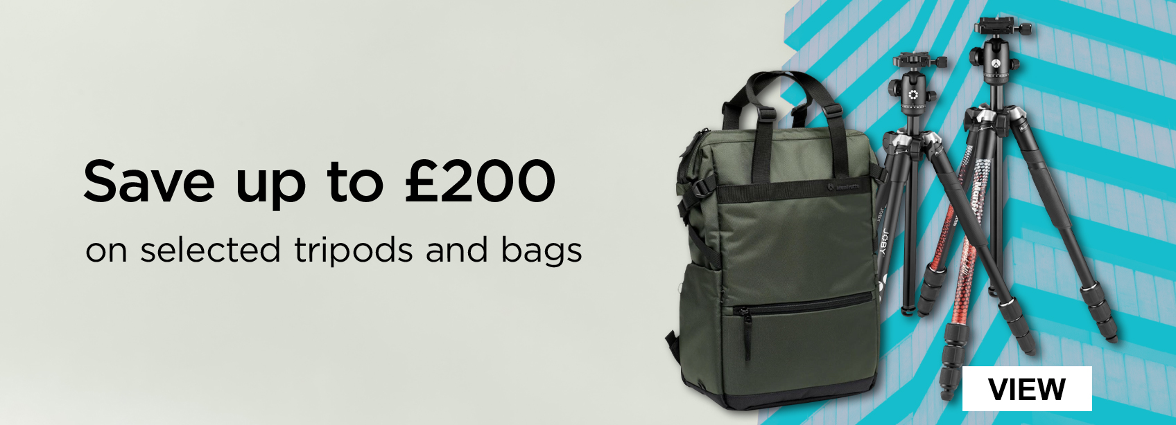 Save up to £200 on selected tripods and bags