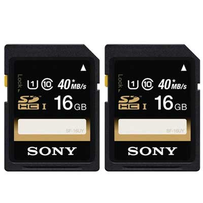 Sony 16GB UHS-I 40MB/Sec SDHC Card Twin Pack