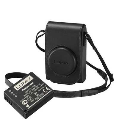 Panasonic LUMIX DMC-TZ100 (Black) with Leather Case (Black) and