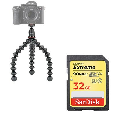 Joby GorillaPod Kit 1K and SanDisk 32GB Extreme Card