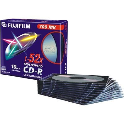 Fujifilm CD-R with Slim Cases 700MB - 52x Speed - 10 Discs