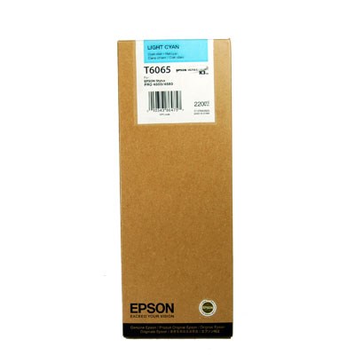Epson T6065 Light Cyan 220ml Ultra Chrome K3 Ink Cartridge