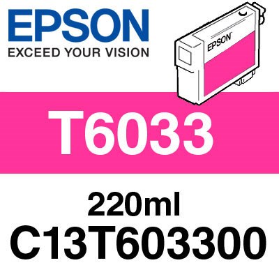 Epson T6033 Vivid Magenta 220ml Ink Cartridge