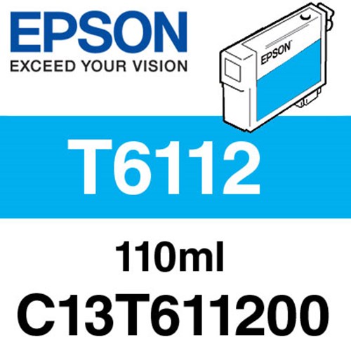 Epson T6112 Cyan 110ml Ink Cartridge