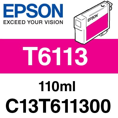 Epson T6113 Magenta 110ml Ink Cartridge