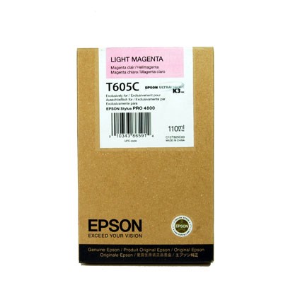 Epson T605C Light Magenta 110ml Ultra Chrome K3 Ink Cartridge