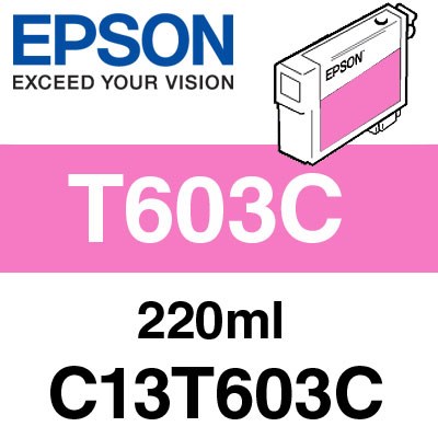 Epson T603C Light Magenta 220ml Ink Cartridge