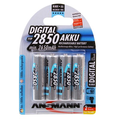 Ansmann Digital NiMh 2850mAh AA Batteries (Pack of 4)