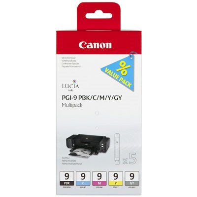 Canon PGI9 PBK/C/M/Y/GY Ink Cartridge Multi-Pack