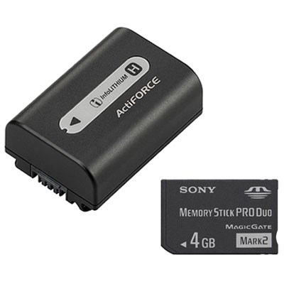Sony NP-FH50 Battery plus 4GB MS Bundle