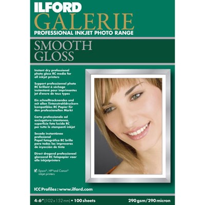 Ilford Galerie Prestige Smooth Gloss 4x6 100 Sheets 310gsm