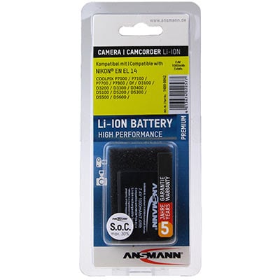 Batteria Nikon Coolpix S3000 S4000 ANSMANN A-Nik EN-EL10 650mAh Li-Ion Batteria Nikon Coolpix S3000 S4000 ANSMANN A-Nik EN-EL10 650mAh Li-Ion