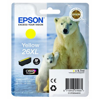 Epson 26XL Series Yellow Ink Catridge