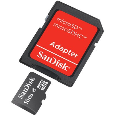 SanDisk 16GB Mobile microSDHC Card with SD Adapter