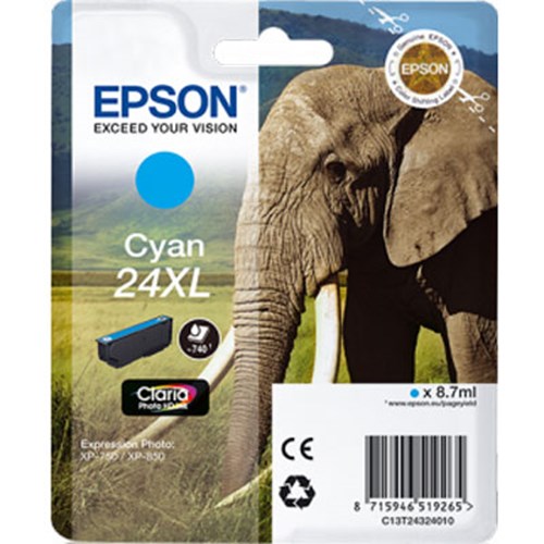 Epson 24XL Cyan Claria Photo HD Ink Cartridge