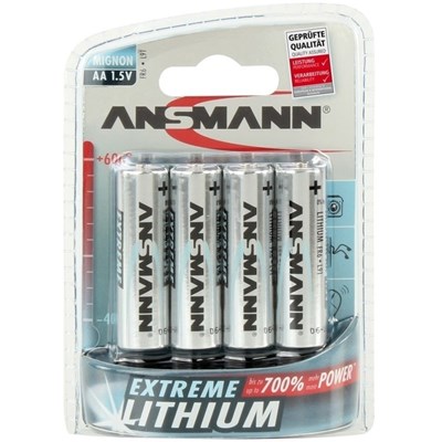 Ansmann Extreme Lithium Range 4 x AA Batteries