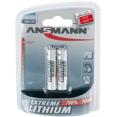 Ansmann Extreme Lithium Range 2 x AAA Batteries
