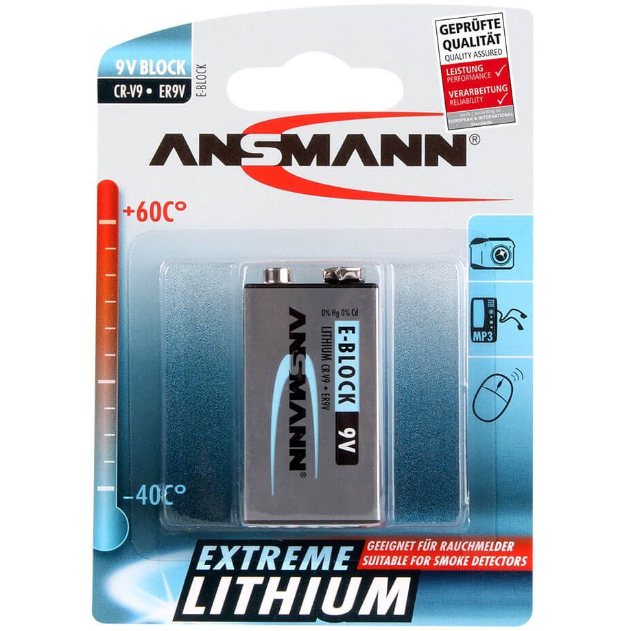 Ansmann Extreme Lithium Range 9V Battery
