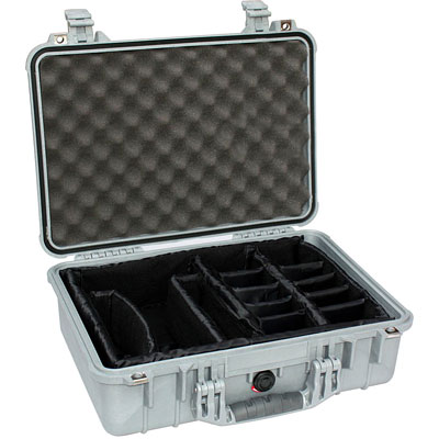 Peli 1500 Case with Foam – Silver