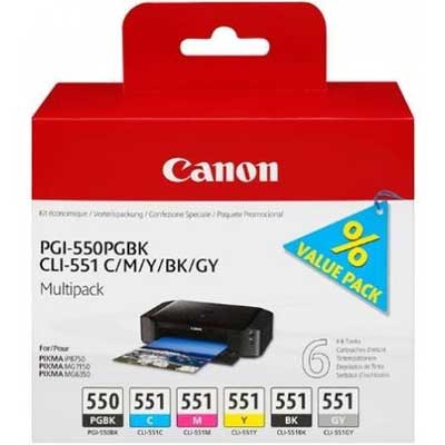 Canon PGI-550PGBKCLI-551 CMYBKGY Multi Pack