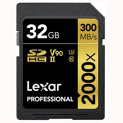 Lexar 32GB Professional 2000x 300MB/Sec UHS-II V90 SDHC Card
