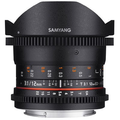 Samyang 12mm T3.1 ED AS NCS Fisheye Video Lens – Sony FE Mount
