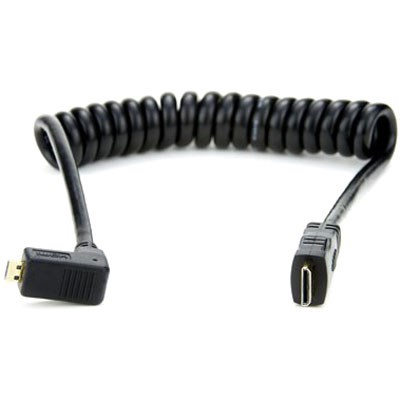 Atomos Coiled Right-Angle Micro HDMI to HDMI Cable - 30 to 45cm