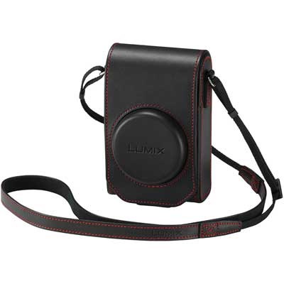 Panasonic TZ100 Leather Case - Black / Red