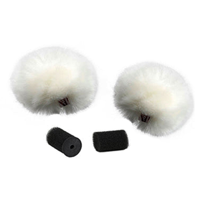 Rycote White Lavalier Windjammer - pair