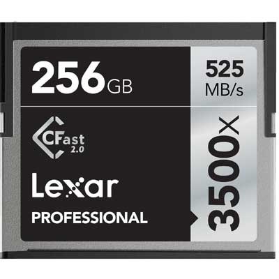 Lexar 256GB 3500x (525MB/Sec) Professional CFast 2.0 Card