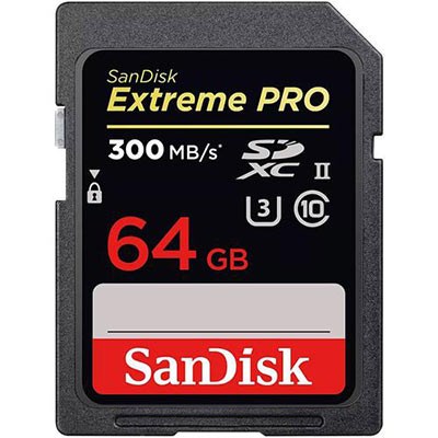 SanDisk 64GB Extreme Pro 300MB/s UHS-II SDXC Card