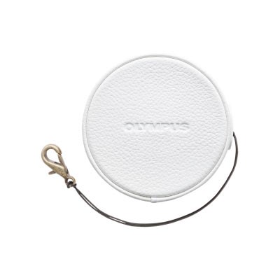 Olympus LC-60.5GL WHT Genuine Leather Lens Cover (60.5 mm) - White