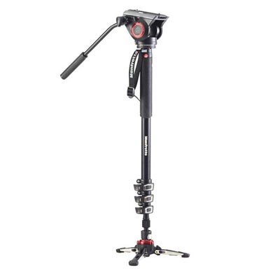 Manfrotto XPRO Video 4 Section Aluminium Monopod with Fluid Head and Base