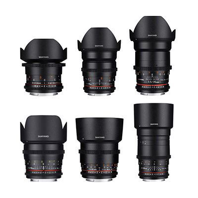 Samyang 6 Piece VDSLR II Cine Lens Set Kit (14/24/35/50/85/135mm) E Mount